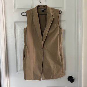 DKNY Sleeveless Brown Blazer Jacket